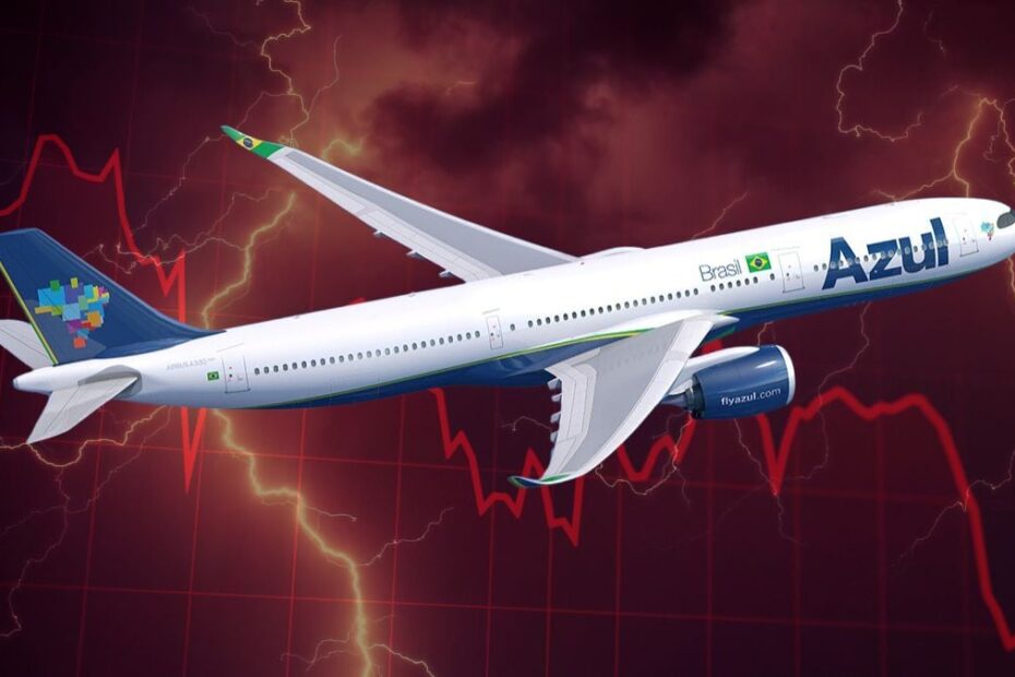 Acoes da Azul AZUL4 lideram quedas do Ibovespa em 2024. Foto Canva PRO Divulgacao Montagem Seu Dinhe