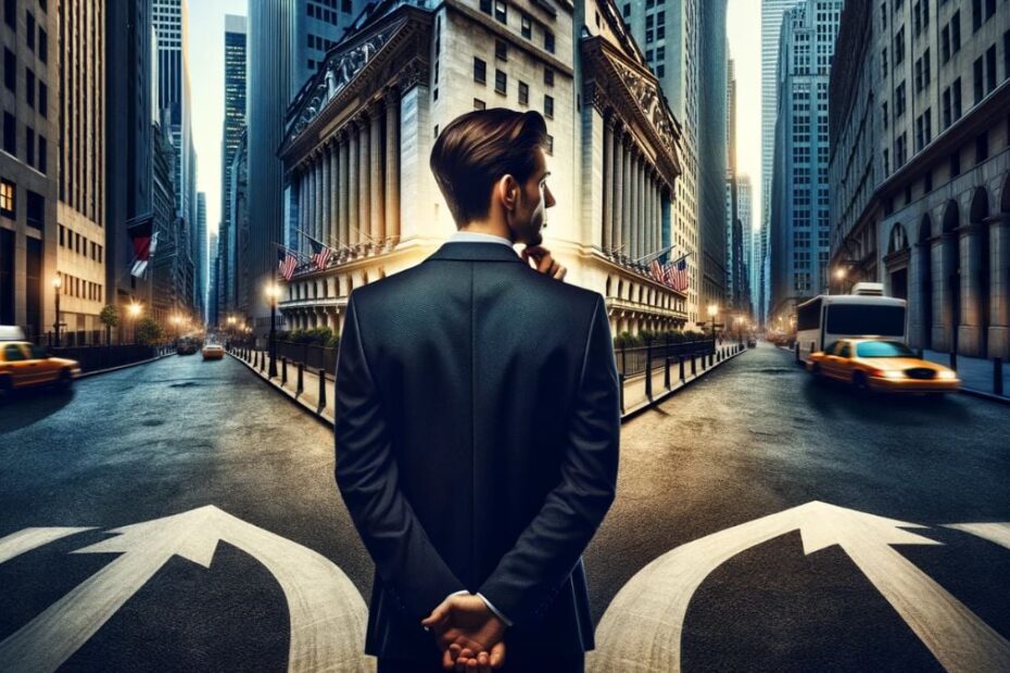 Investidor nos mercados financeiros de Wall Street Foto DALL EChatGPT