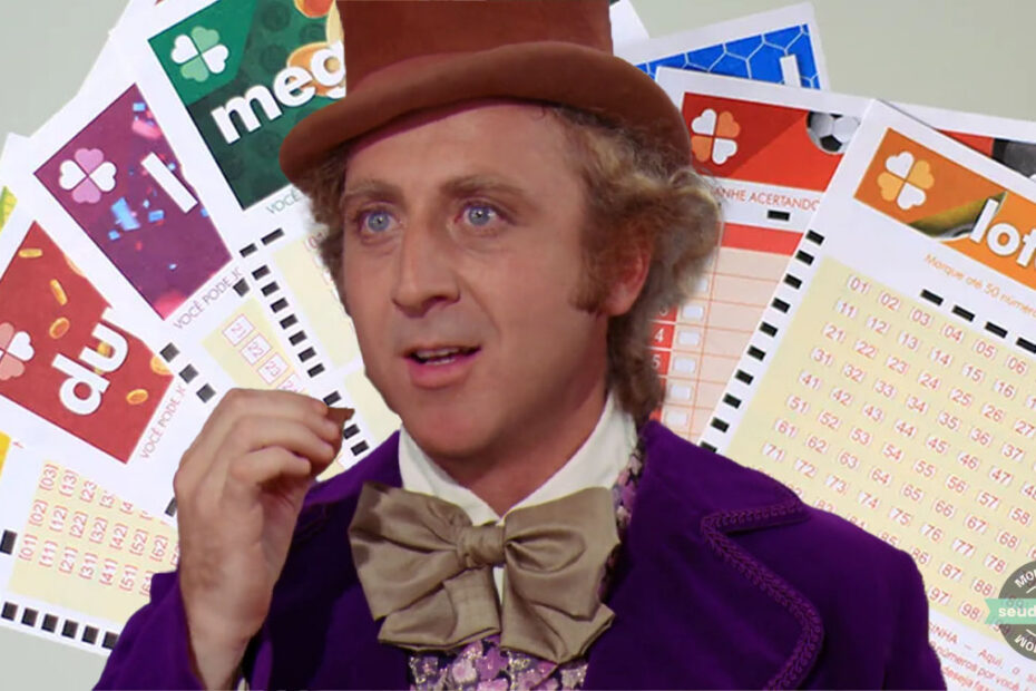 Willy Wonka loteria quina mega lotofacil creditos Shutterstock filme oficial Montagem Brenda Silva e