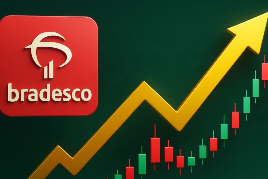 Acoes do banco Bradesco BBDC4 na B3. Foto Dall EChatGPT