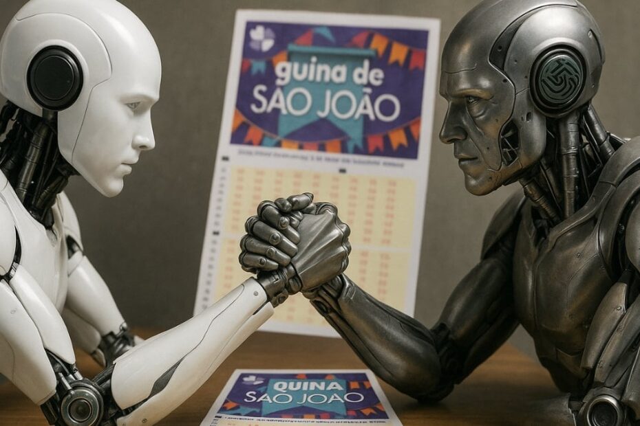 Os palpites das inteligencias artificiais IA ChatGPT e Deepseek para a loteria Quina de Sao Joao. Fo
