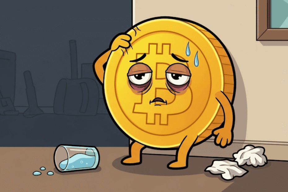 bitcoin btc de ressaca apos as maximas historicas. imagem gemini pro