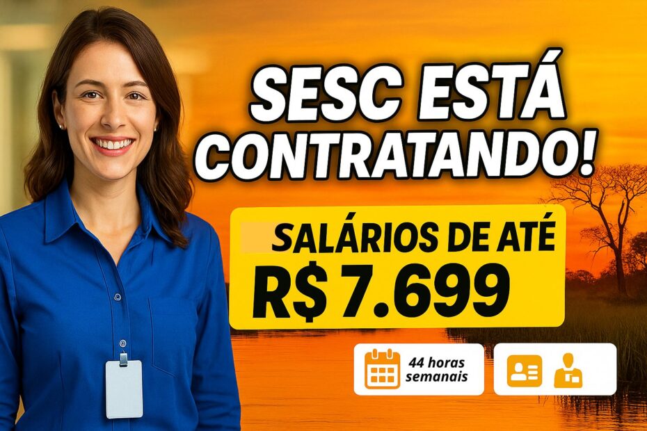 Sesc abre vagas de emprego com salarios de ate R 7.699 em Mato Grosso — veja como se candidatar
