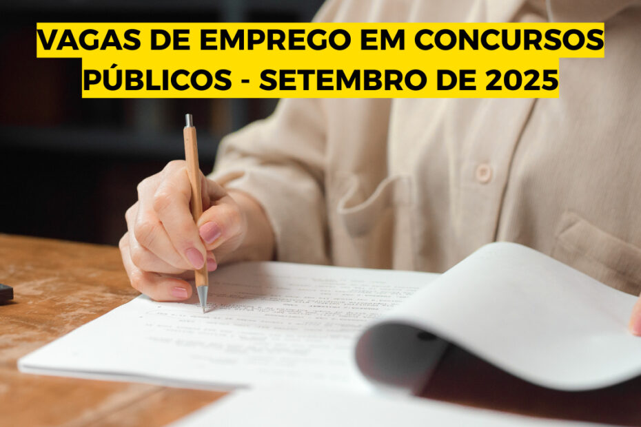 vagas de emprego concurso publico setembro