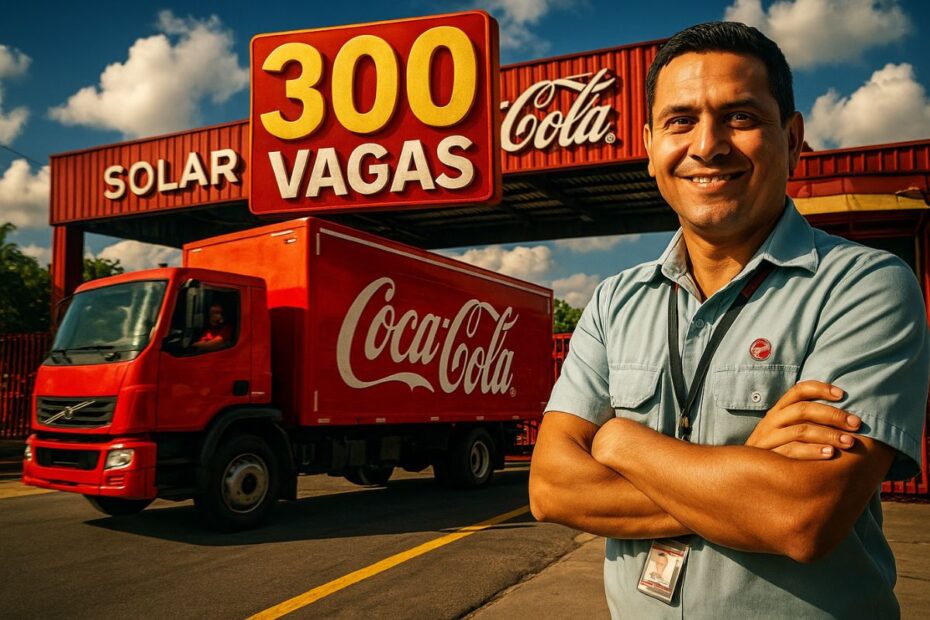 Solar Coca Cola anuncia 300 vagas no Plano Verao 2026 em todo o pais para motoristas promotores oper