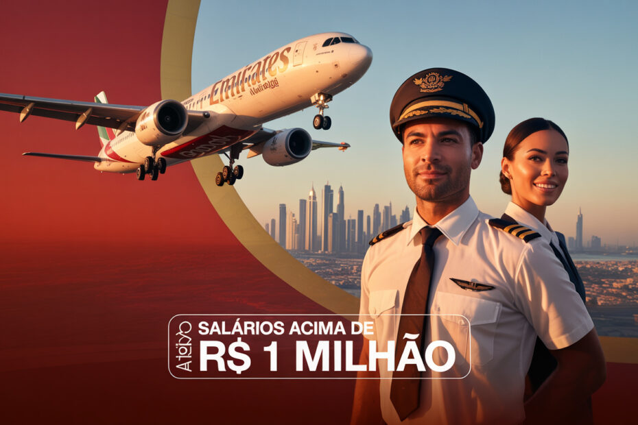 Salarios que passam de R 1 milhao Emirates volta ao Brasil em busca de pilotos brasileiros para trab