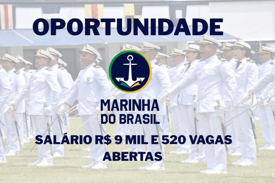 Trabalhe como oficial da Marinha com salario inicial acima de R 9 mil em 520 vagas abertas em todo o