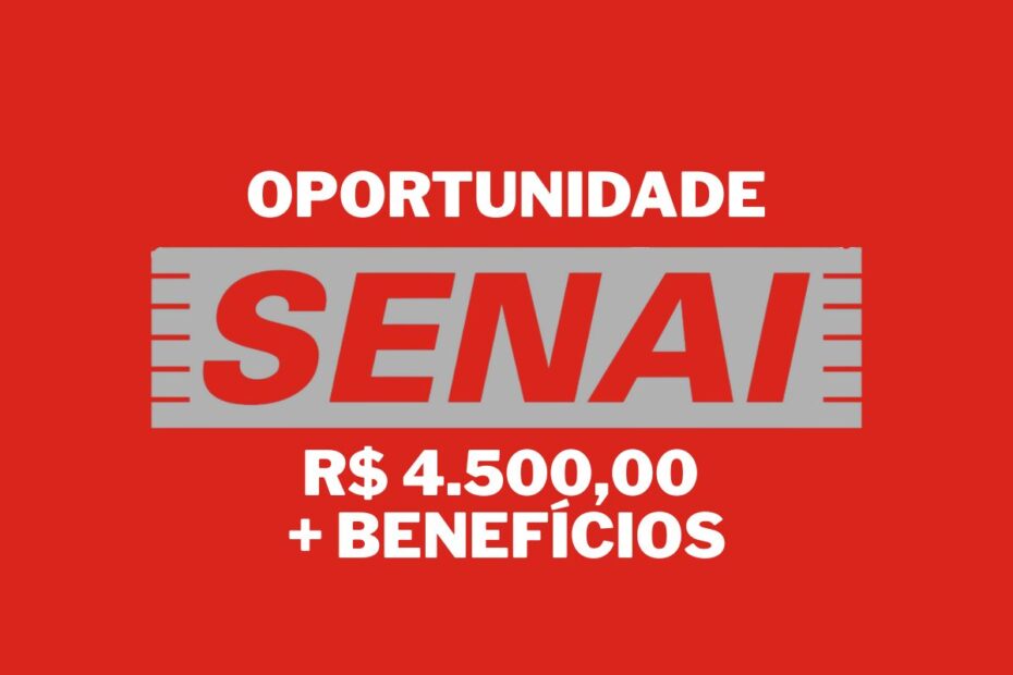 Trabalhe das 8h as 17h no SENAI e receba R 4.50000 beneficios e cursos online em vaga hibrida de Ana