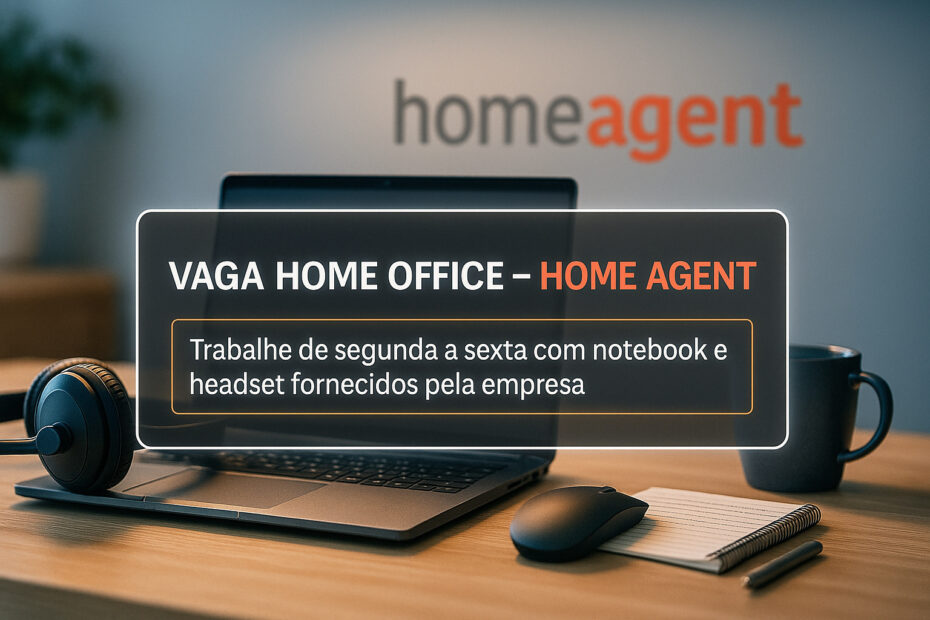 Trabalhe de casa de segunda a sexta Home Agent oferece vaga home office com notebook headset e benef