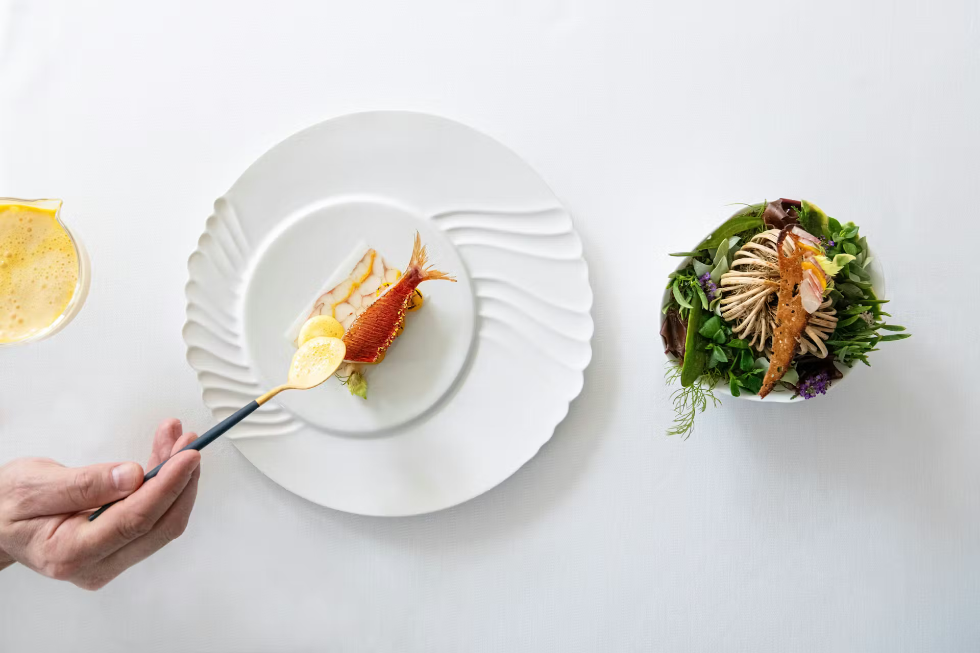 Prato elegante com peixe