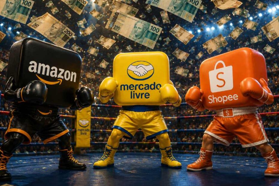 Amazon Mercado Livre e Shopee brigam pela entrega relampago